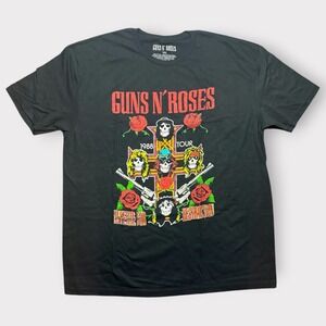 Guns‎ N Roses Appetite For Destruction 1988 Tour Graphic T-Shirt Black XXL